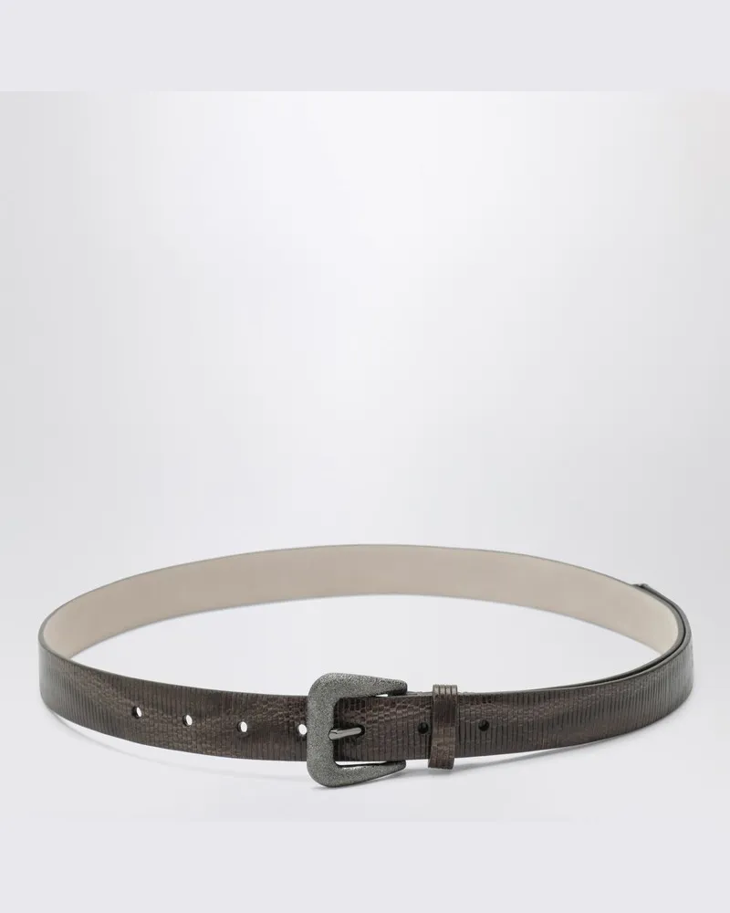 Brunello Cucinelli Olivgrüner Ledergürtel Grün