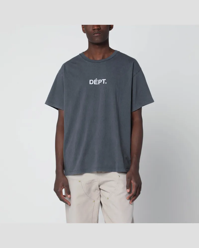 GALLERY DEPT. Schwarzes Team Dept T-Shirt mit Vintage-Effekt 
