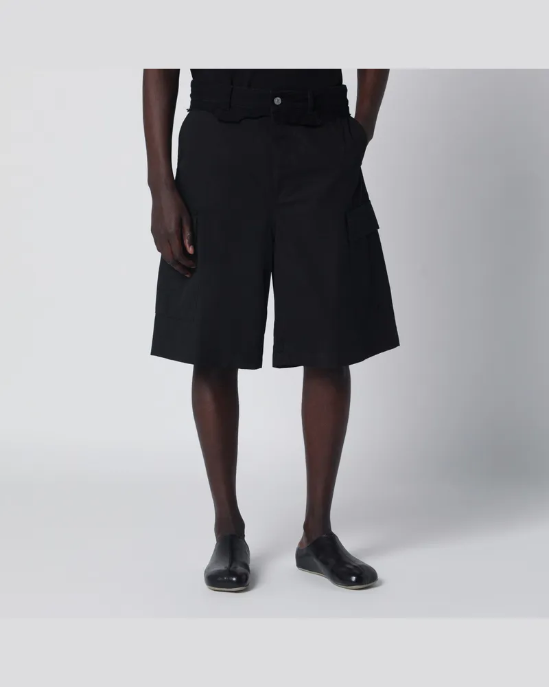 Maison Margiela Schwarze Cargo-Bermuda aus Wollmischung Black