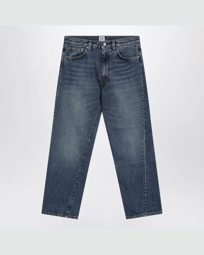 Totême Ausgewaschene blaue Denim-Jeans 