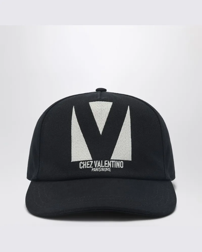 Valentino Garavani Schwarze Baseballkappe von Chez Valentino Schwarz