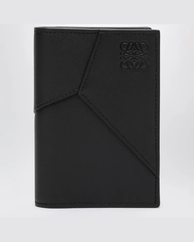 Loewe Black Puzzle bi-fold card holder in leather Black