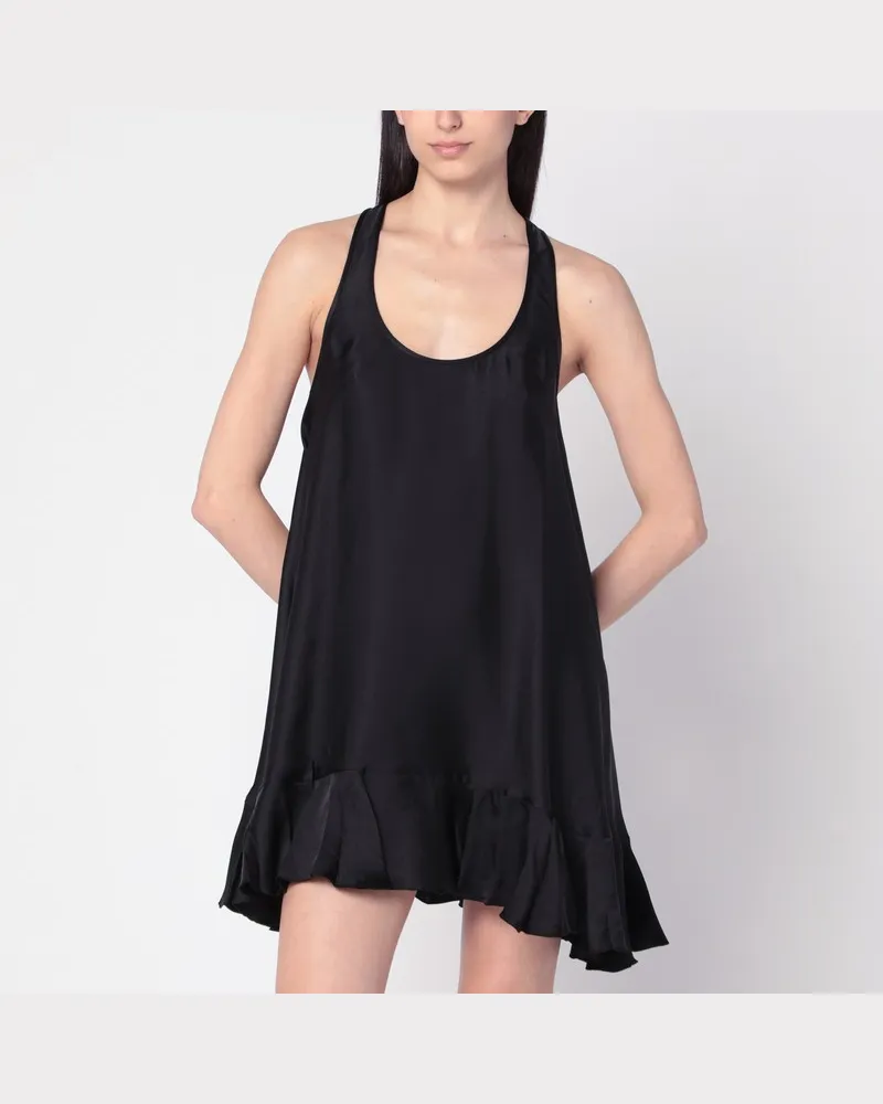 Anine Bing Schwarzes Lilith-Kleid aus Seidenmischung Grau
