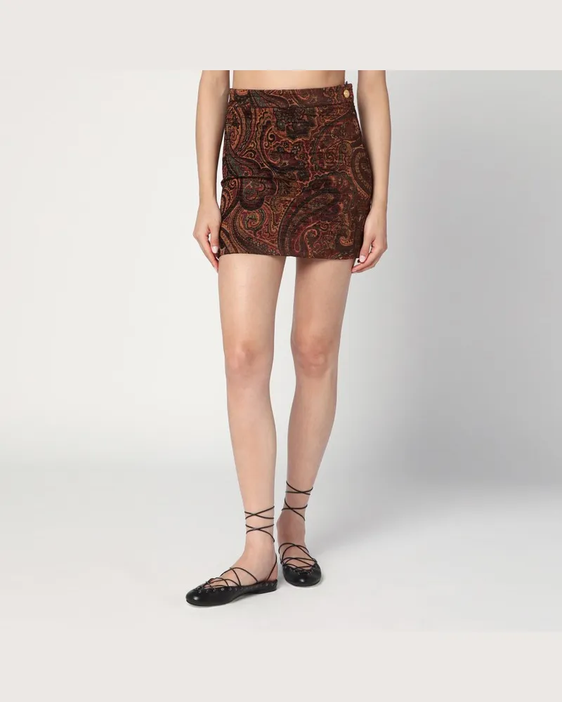 Chloé Miniröckchen mit Jacquard-Muster Rot