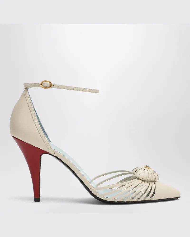 Valentino Garavani Décolleté VG Sandale Royal Elfenbein Weiß