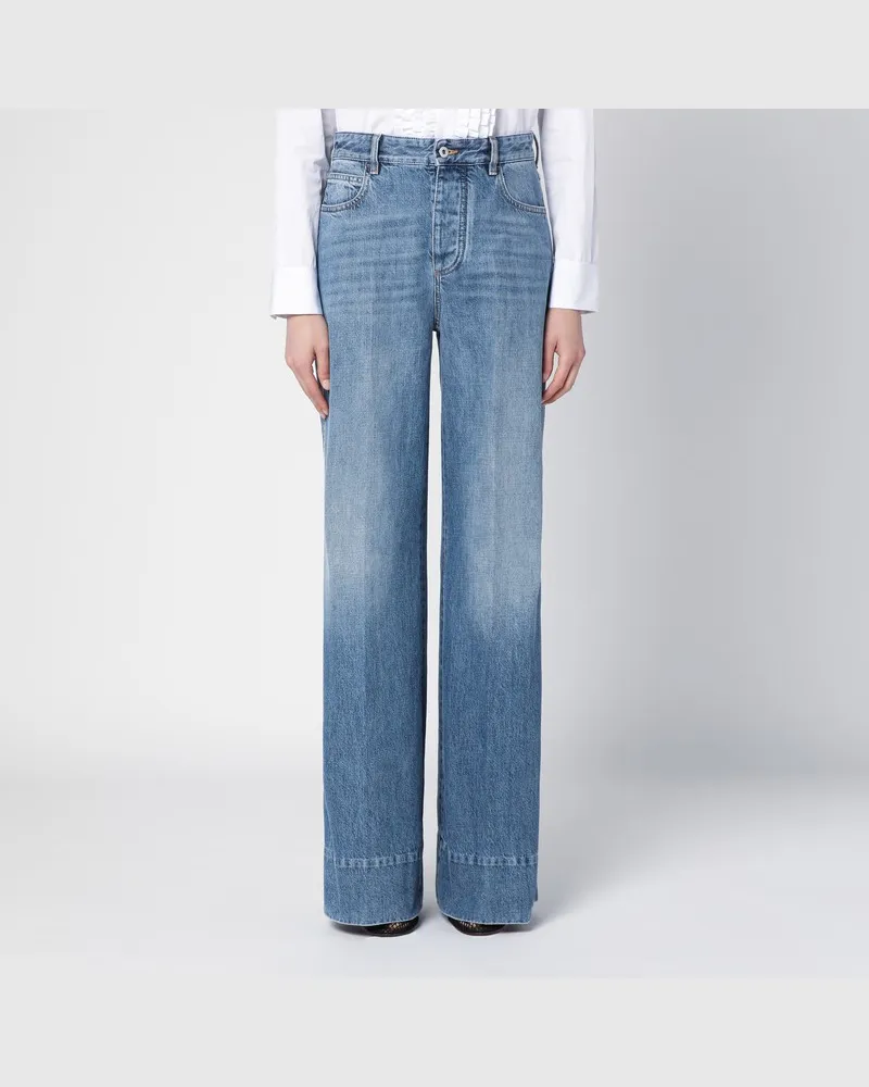 Bottega Veneta Wide Leg Jeans aus blauem Denim Blau