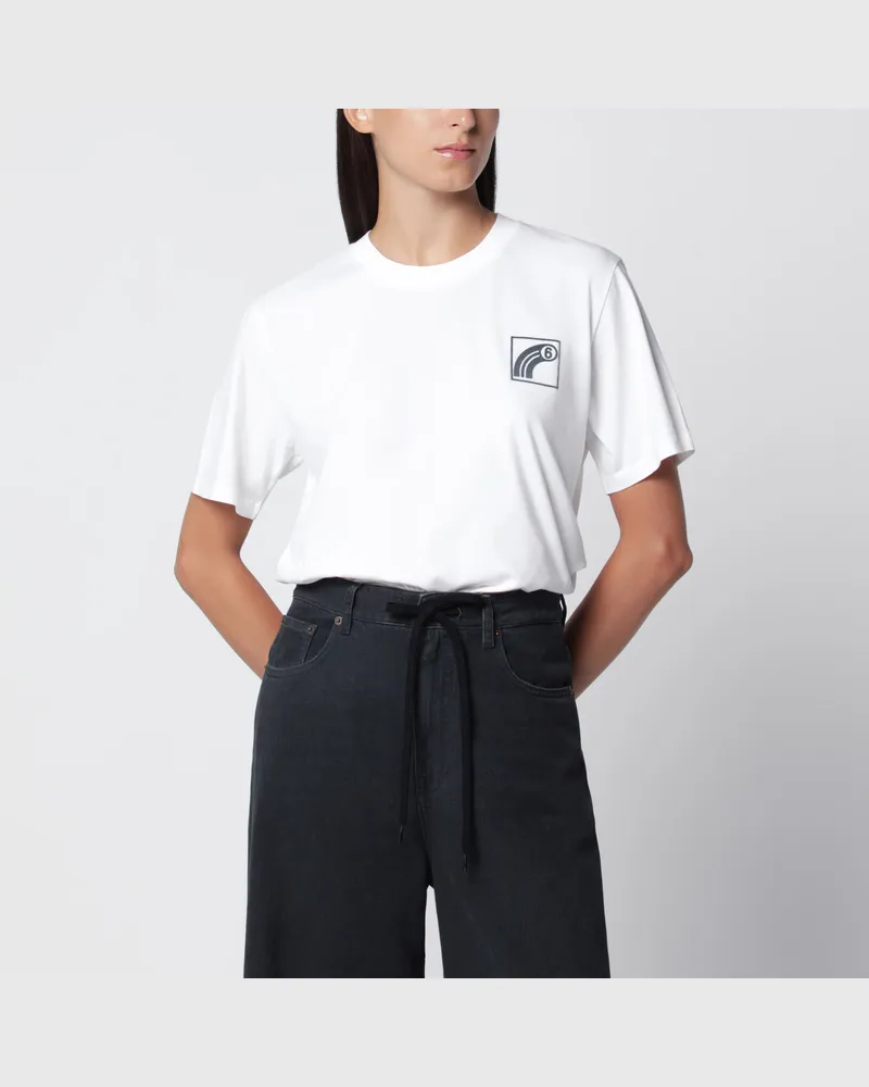 Maison Margiela Weißes T-Shirt aus Baumwolljersey White