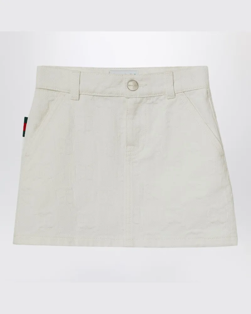Gucci Weißer Rock aus GG-Jacquard-Denim Weiß