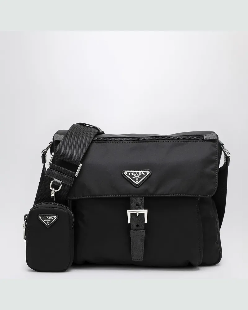 Prada Schwarze Umhängetasche aus Re-Nylon Black