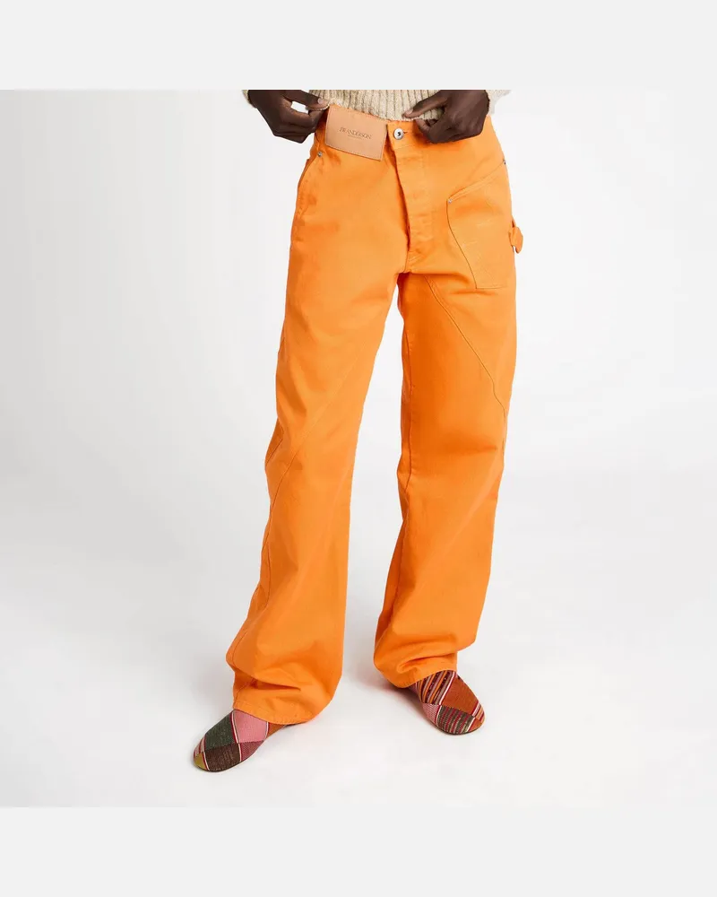 J.W.Anderson Leuchtend orange Jeans aus gedrehtem Denim Orange