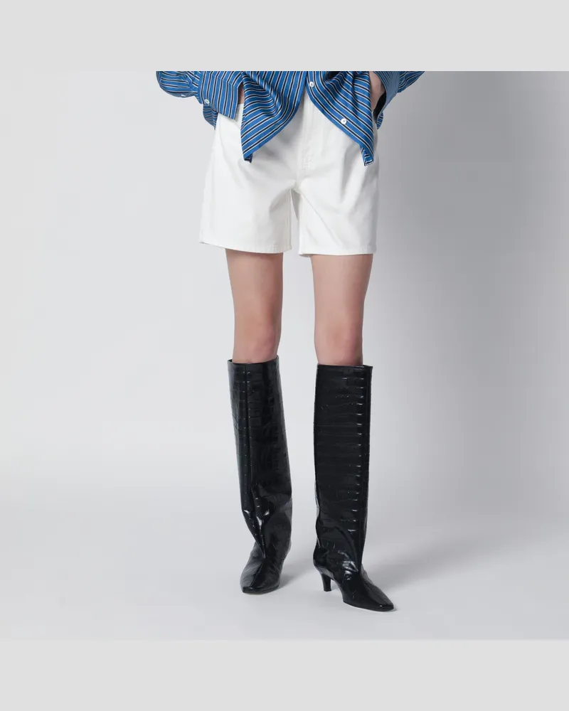 Anine Bing Ecrufarbene Kat JeansShorts Beige