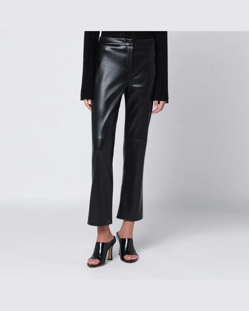 Max Mara Schwarze Hose aus beschichtetem Stoff Schwarz