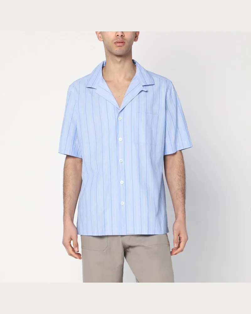 LARDINI Bowlinghemd hellblau aus Baumwolle Hellblau