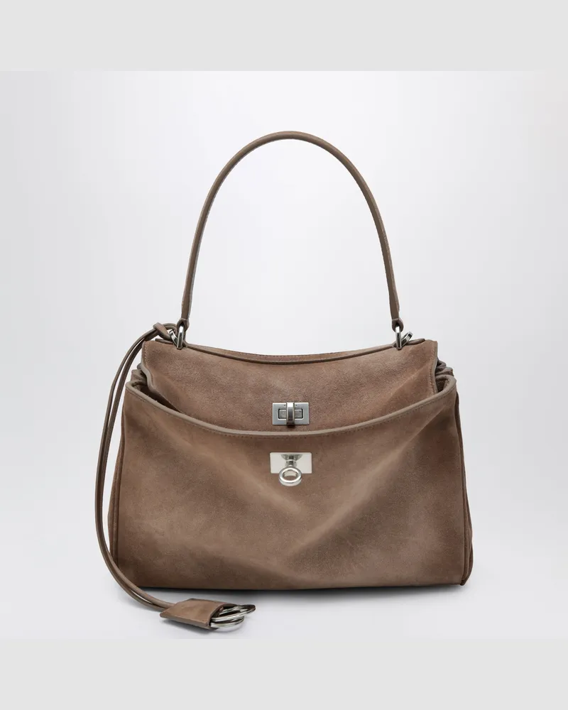 Balenciaga Kleine Rodeo Tasche aus Kalbsleder in Sesame Brown