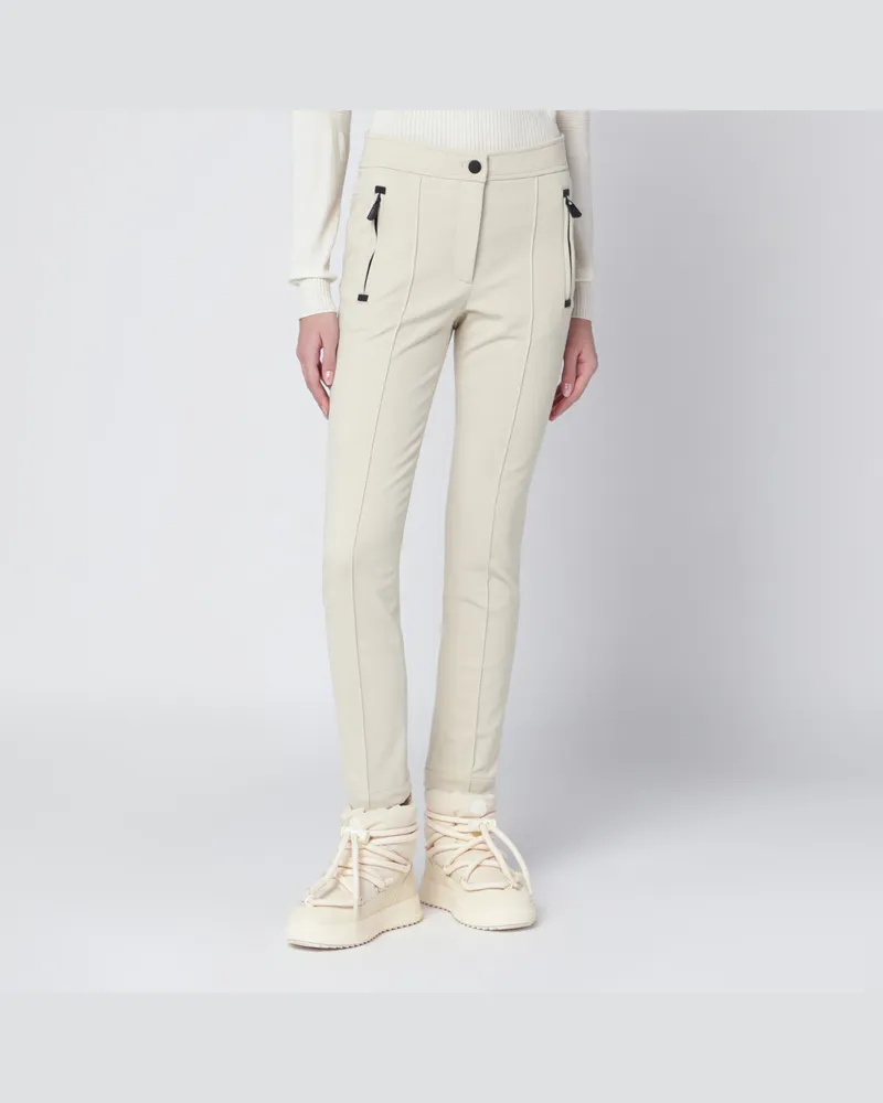 Moncler Elfenbeinfarbene Slim-Hose aus GORE-TEX White