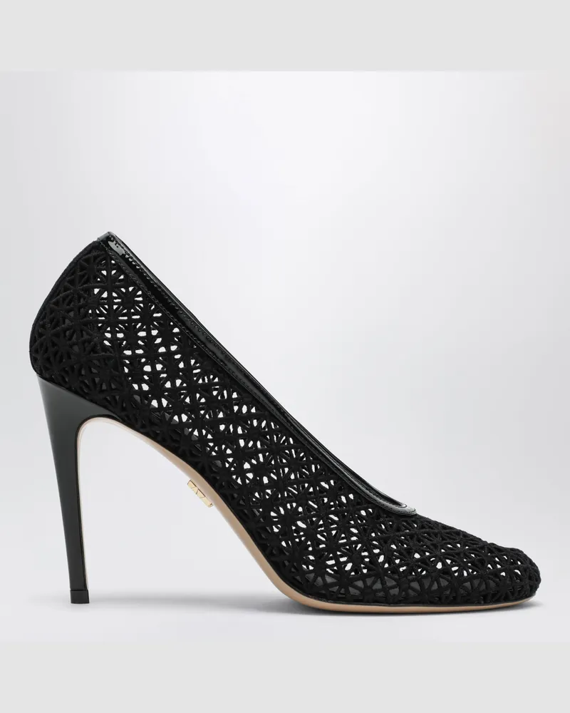 Ferragamo Schwarzer Pumps aus Makramee Black