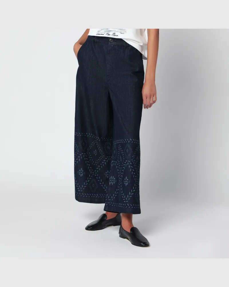 Max Mara Dunkelblaue Jeans mit weitem Bein Blue