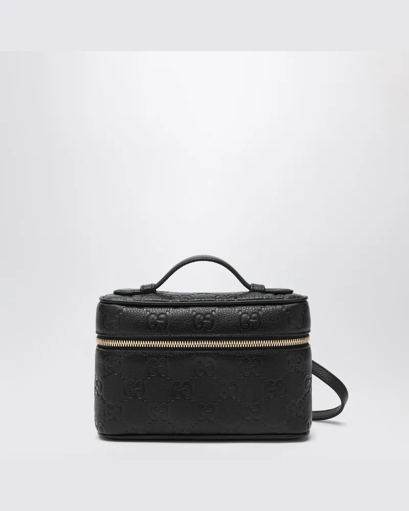 Gucci Borsa GG kleines schwarzes Emblem Schwarz