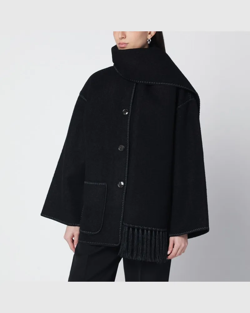 Totême Schwarze Jacke mit Schal Schwarz
