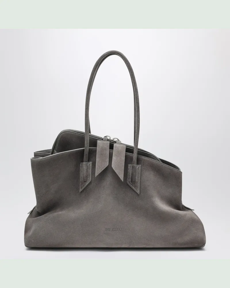 ATTICO La Passeggiata Medium Tasche aus grauem Wildleder Grey