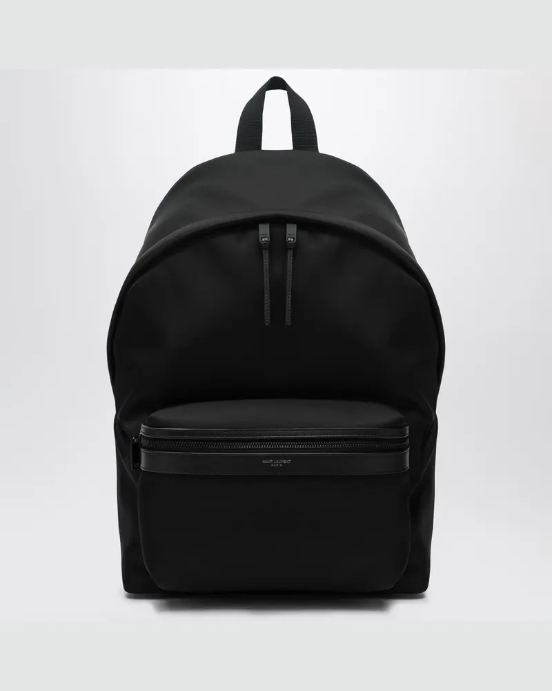 Saint Laurent Schwarzer Leder- und Nylon-Rucksack Black