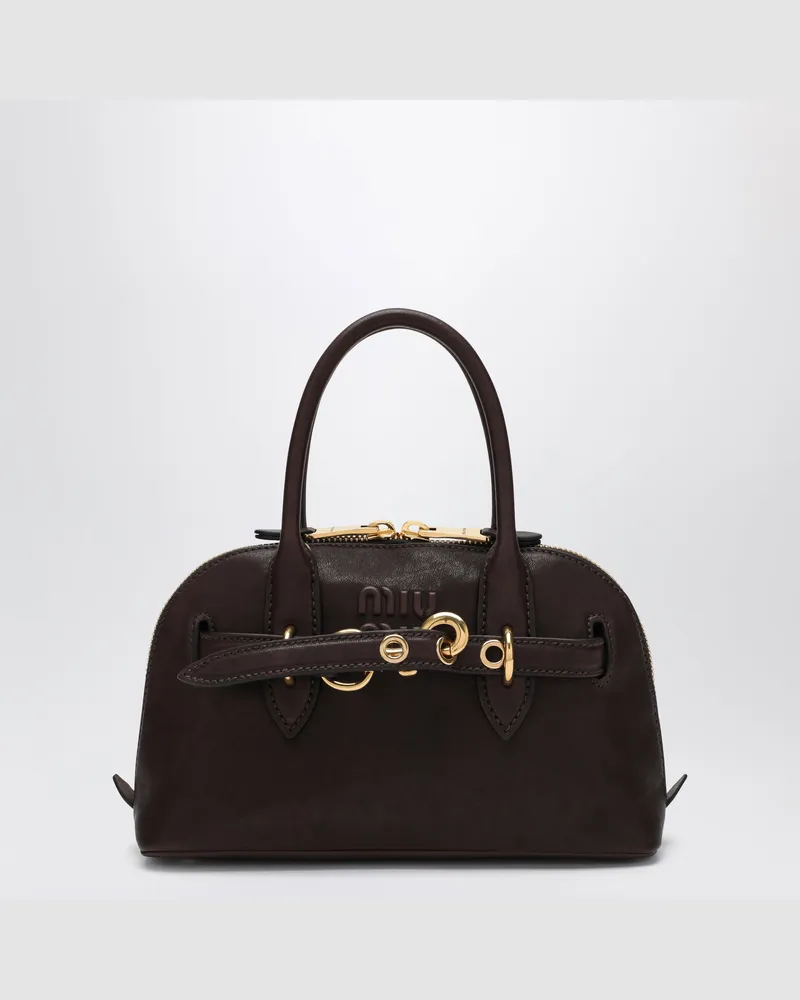 Miu Miu Adventure-Tasche aus Briar-Nappaleder Brown