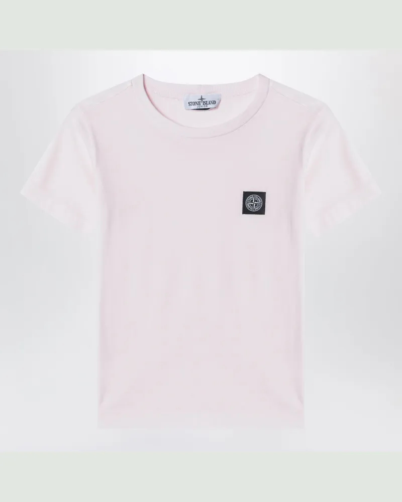 Stone Island Rosa T-Shirt mit Compass-Logo-Patch Pink