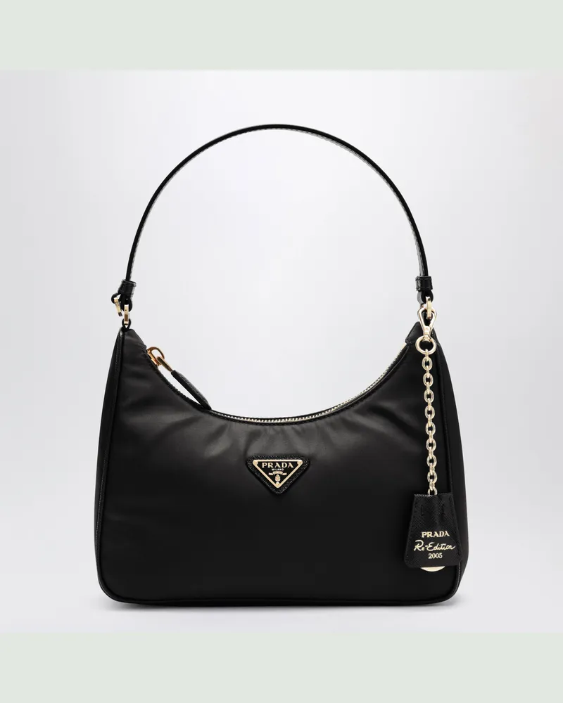 Prada Re-Edition 2005 Tasche aus schwarzem Re-Nylon und Saffianoleder Black