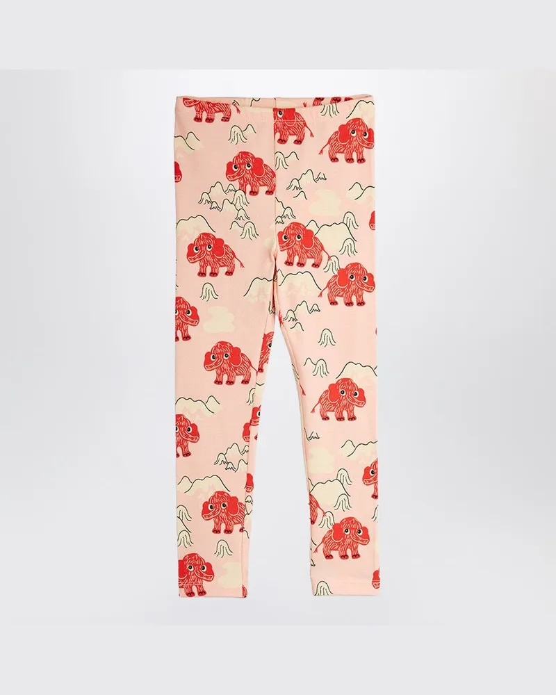 Mini Rodini Rosa Leggings mit Mammut-Print Rosa