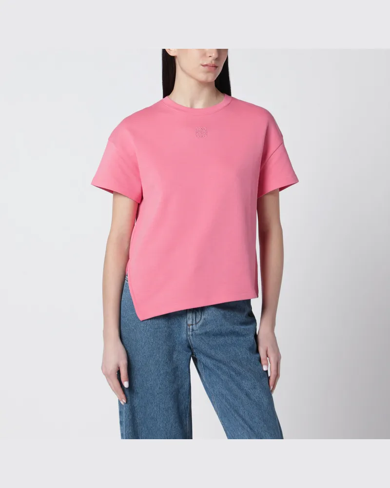 Loewe Asymmetrisches rosa T-Shirt aus Baumwollmischung Pink