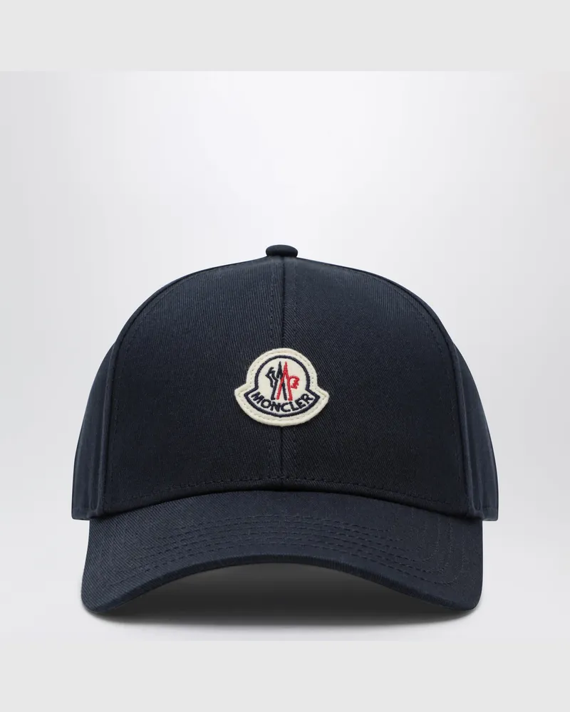 Moncler Baseballkappe mit Patch aus Baumwolle in Blau Blue