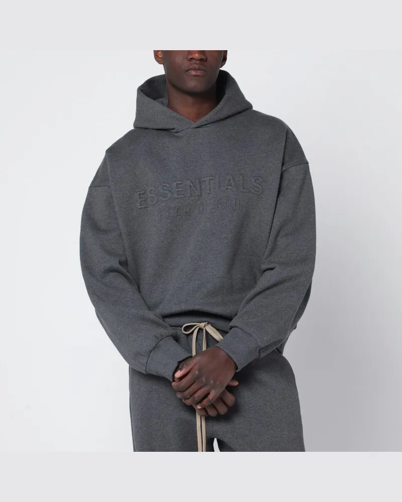 Fear of God Grauer Hoodie mit Logo Schwarz