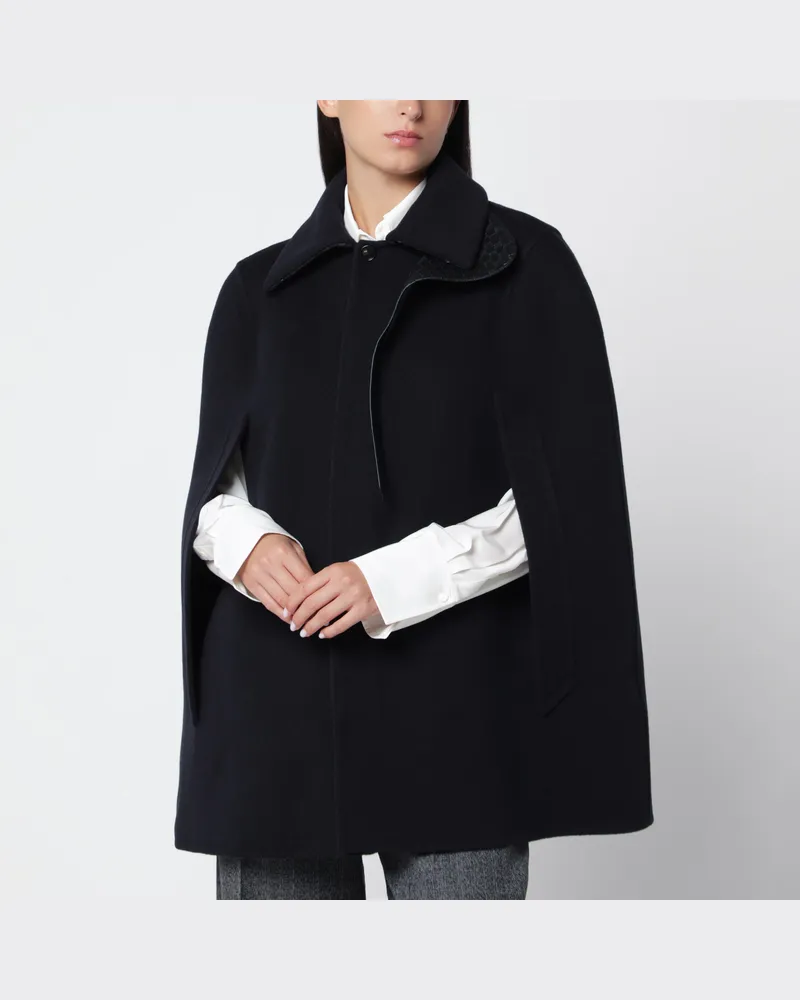 Bottega Veneta Short blue wool and cashmere cape coat Blue