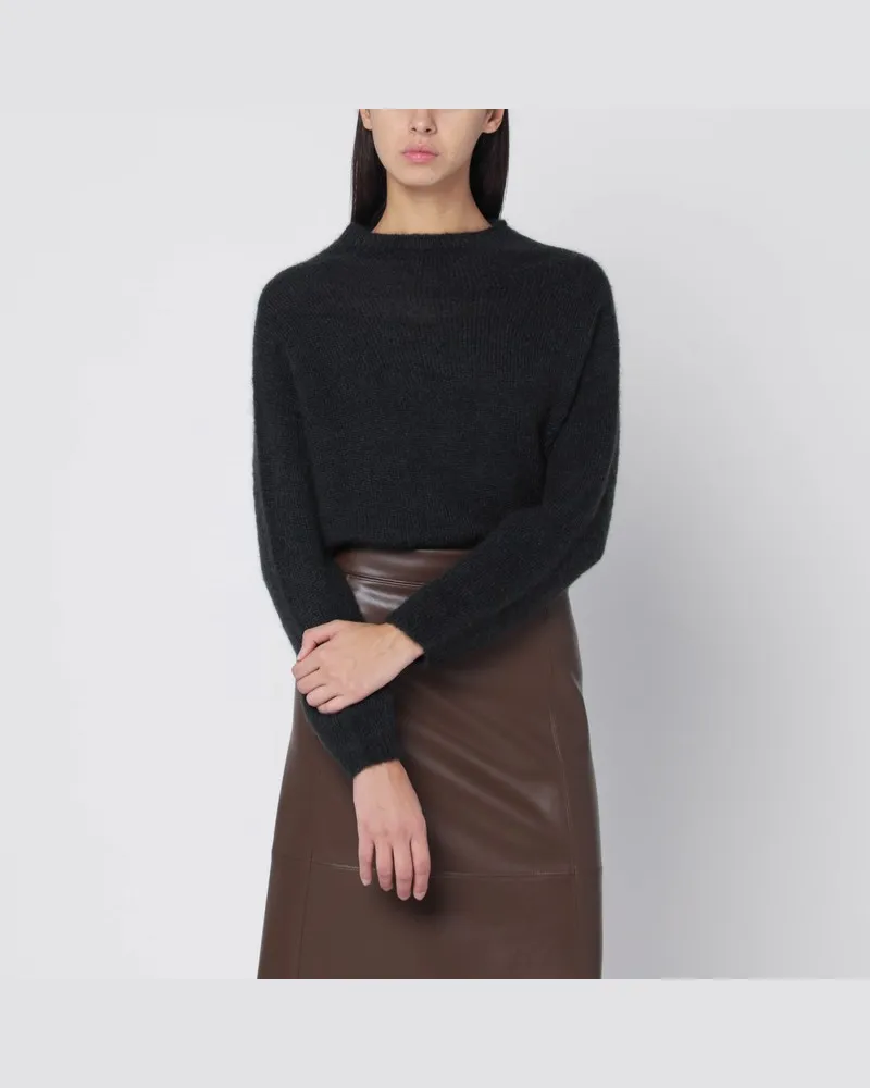 Max Mara Grüner Mohair-Strickpullover Grün