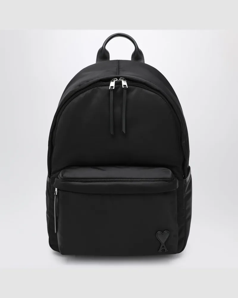AMI Paris Schwarzer Ami de Coeur Rucksack aus Nylon Black