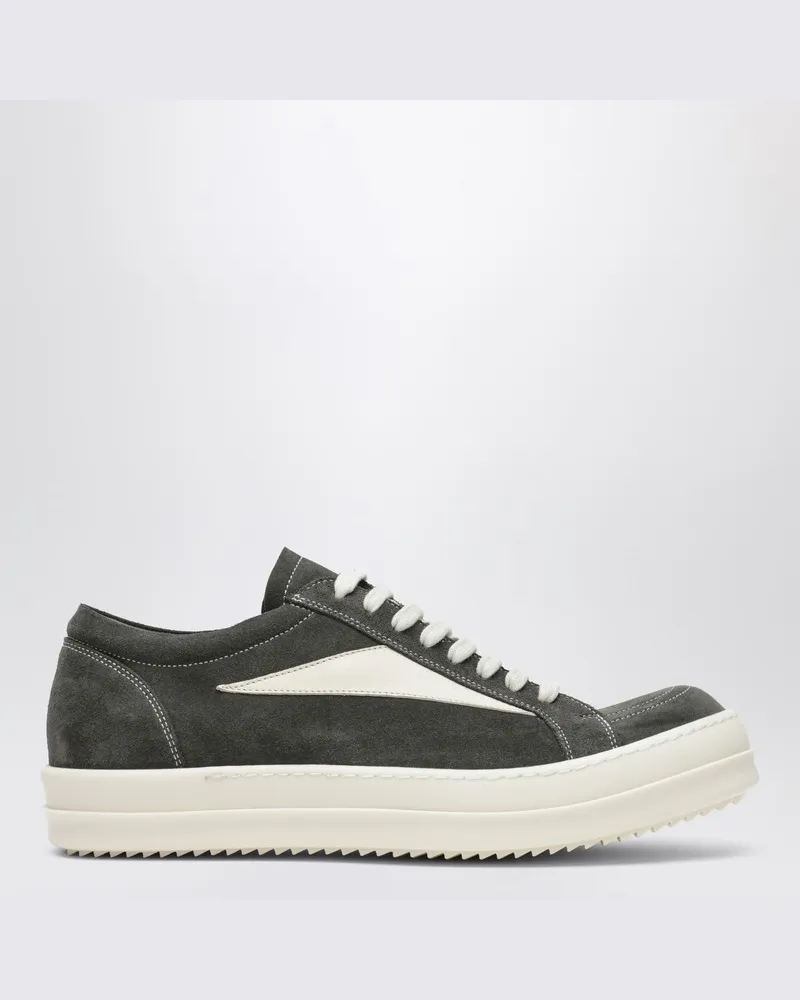 Rick Owens Vintage Sneaker in Eukalyptus/Milchweiß aus Wildleder Grau