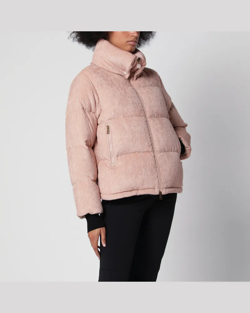 Moncler Rosa Lumineux Daunenjacke aus Cord Pink