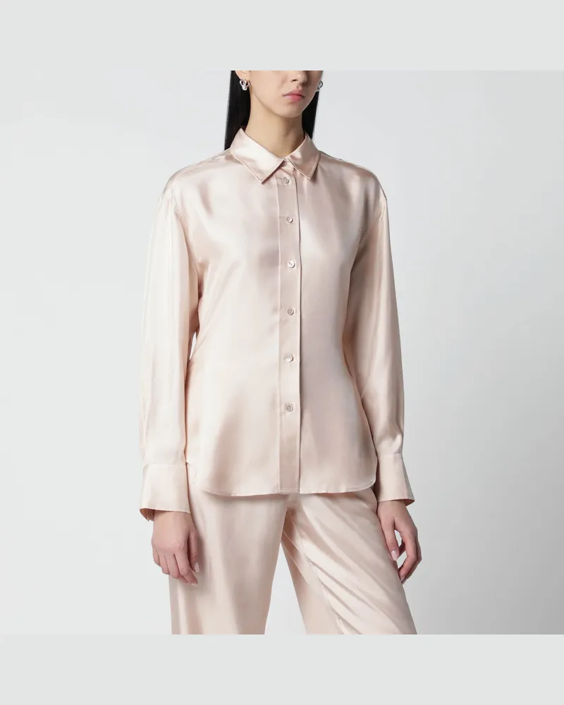 Róhe Hellrosa Seidenhemd 