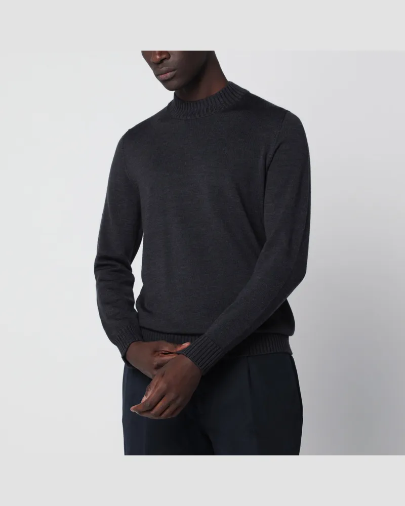 Drumohr  Anthrazitfarbener Pullover aus Wolle Grey