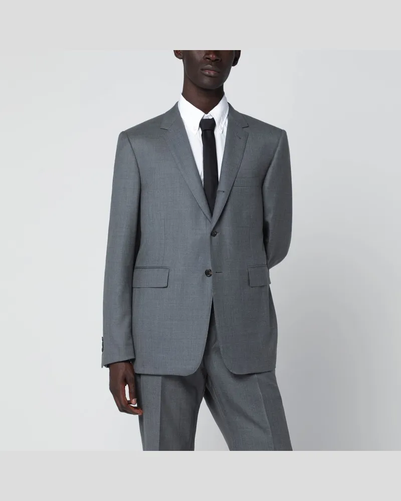 Thom Browne Einreihige Jacke grau aus Wolle Grau