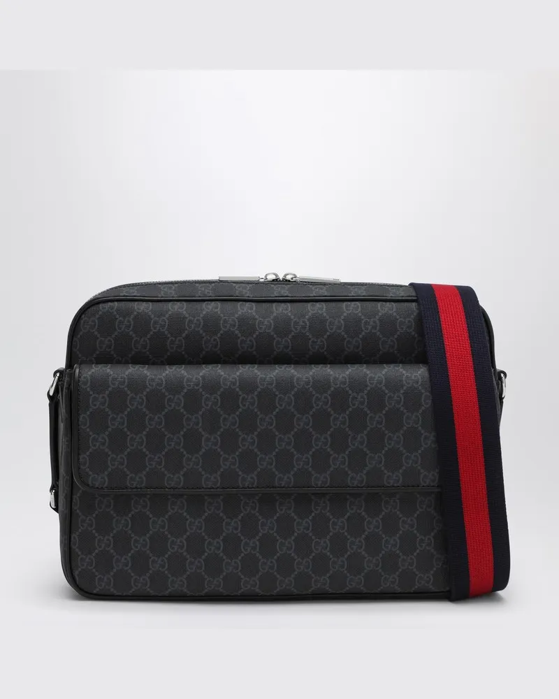 Gucci Schwarze Umhängetasche aus GG-Supreme-Stoff Schwarz
