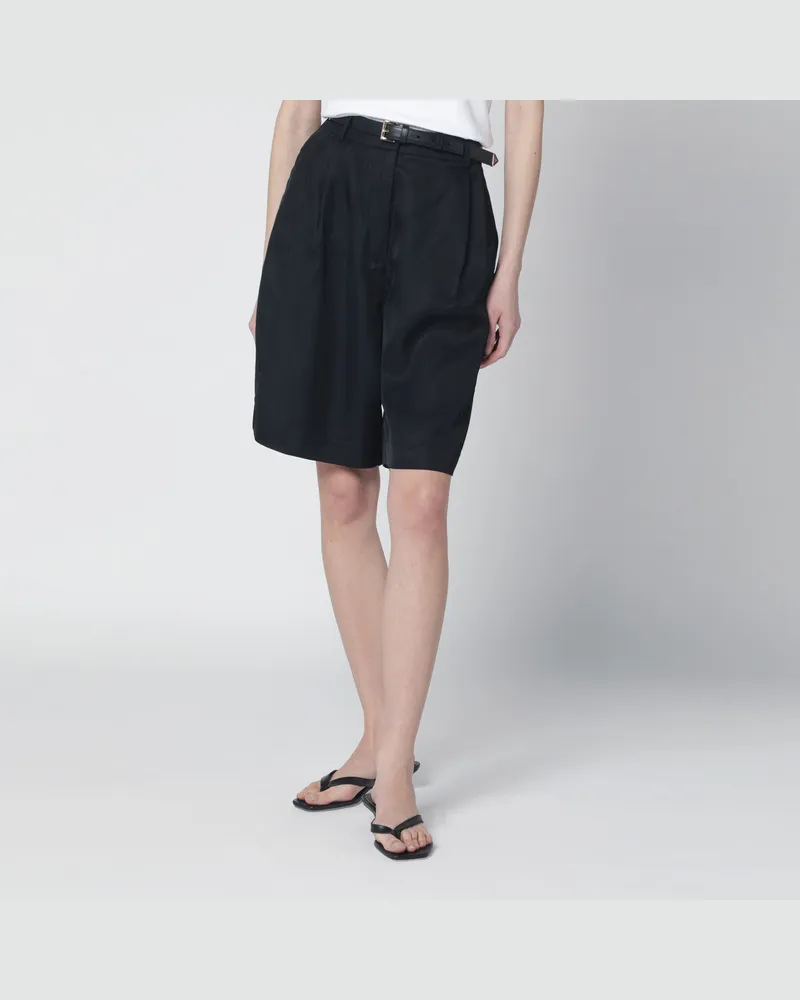 FRANKIE Shop Schwarze Oversize-Bermudashorts Black
