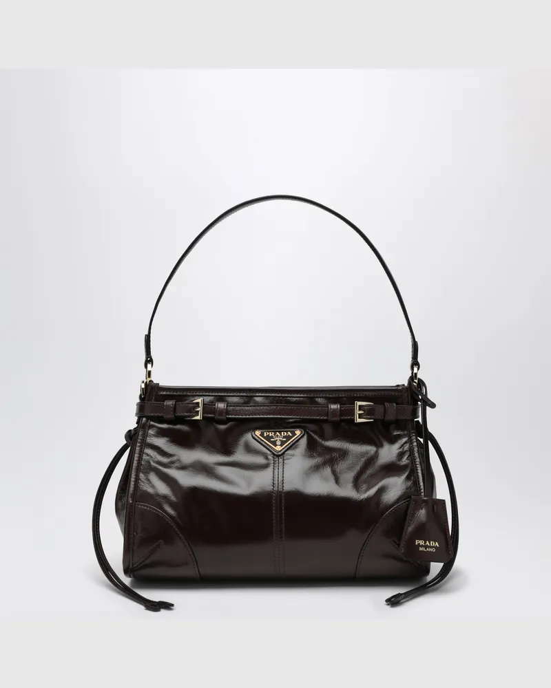 Prada Bonnie Small Handtasche aus Kalbsleder in Braun Brown