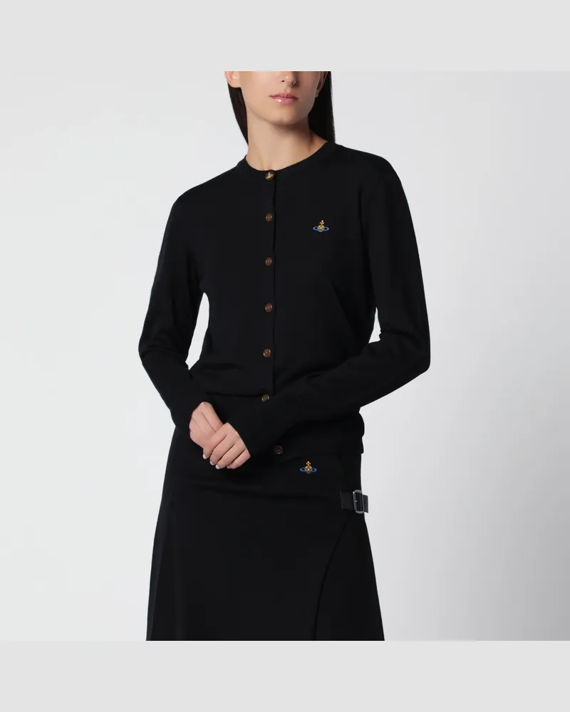 Vivienne Westwood Schwarze Strickjacke mit Orb-Logo Black