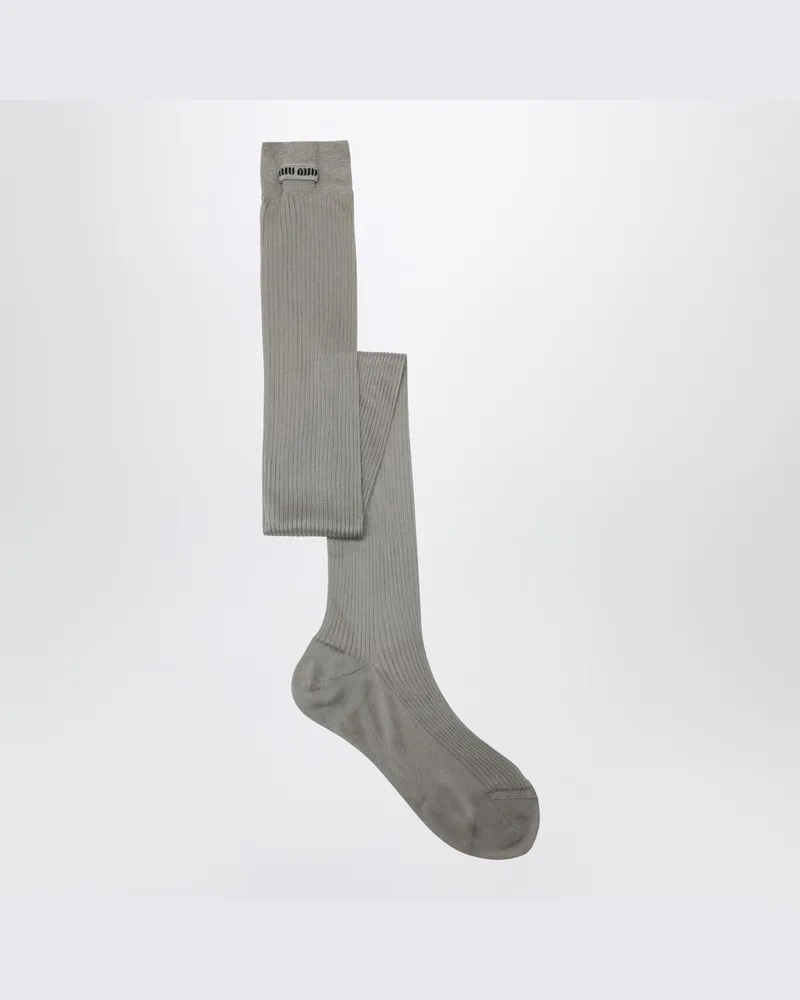 Miu Miu Graue Socken aus Seidenmischung Grau