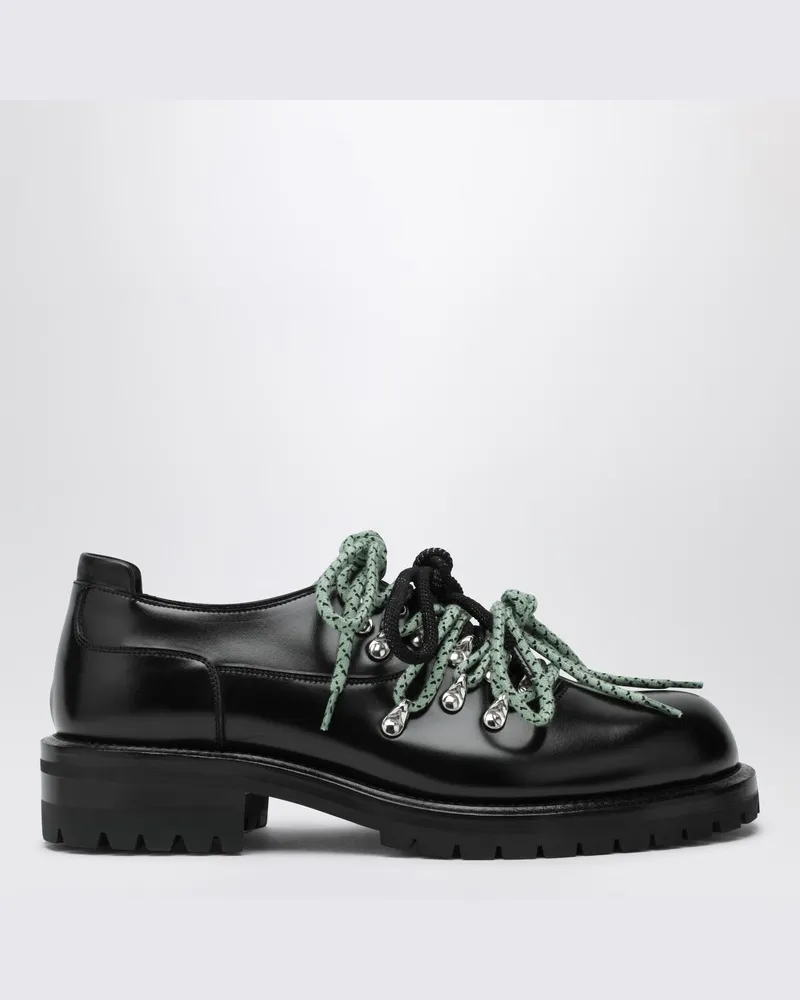 Namacheko Schwarze Leder Derby-Schuhe Schwarz