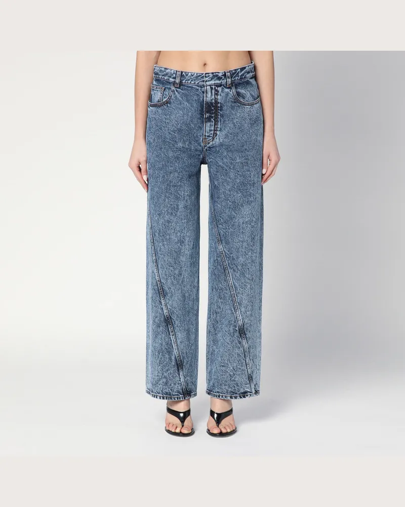 Alaïa Gedrehte Jeans aus Stonewashed-Denim Blue