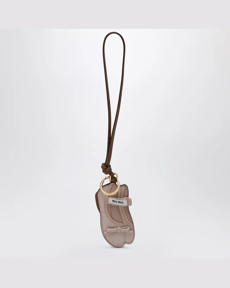 Miu Miu Trick-Leder Miu Ballett-Schlüsselanhänger Pink