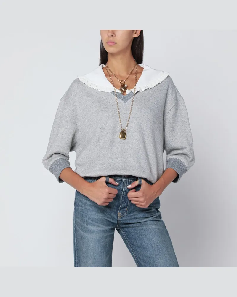 Chloé Graues Sweatshirt aus meliertem Fleece Grau