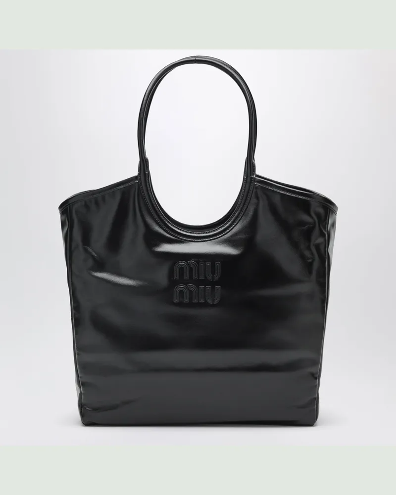 Miu Miu Ivy-Tasche aus schwarzem Leder Black